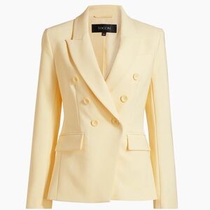 Toccin Women's Butter Yellow Double-Breasted Blazer